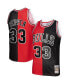 Фото #1 товара Men's Scottie Pippen Red, Black Chicago Bulls Hardwood Classics 1997-98 Split Swingman Jersey