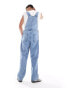 ASOS DESIGN oversized denim dungaree in mid wash blue