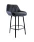 Фото #1 товара Faux Leather Bar Chair in Black with Matte Metal Legs