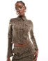 Фото #1 товара COLLUSION 90s tailored fitted shirt co ord in brown check