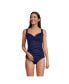 Фото #3 товара Women's Long V-Neck Wrap Underwire Tankini Swimsuit Top Adjustable Straps