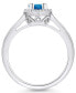 ფოტო #3 პროდუქტის London Blue Topaz (1 ct. t.w.) and Diamond (1/5 ct. t.w.) Halo Ring in 14K White Gold