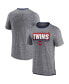 Фото #1 товара Men's Heathered Gray Minnesota Twins Iconic Team Element Speckled Ringer T-shirt