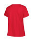ფოტო #2 პროდუქტის Women's Scarlet Ohio State Buckeyes Plus Size Arch Over Logo Scoop Neck T-shirt
