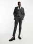 Фото #2 товара ASOS DESIGN super skinny wool mix suit trousers in herringbone in charcoal