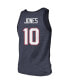 Фото #3 товара Men's Threads Mac Jones Heathered Navy New England Patriots Player Name and Number Tri-Blend Tank Top