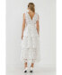 ფოტო #5 პროდუქტის Women's Shoulder Strap Detailed Tiered Maxi Dress