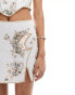 ASOS DESIGN celestial embellished sequin co-ord mini skirt in white