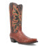 Фото #2 товара Dingo Outlaw Embroidered Ostrich Print Snip Toe Cowboy Mens Brown Casual Boots