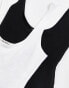 Miss Selfridge scoop bodysuit 2 pack in black and white