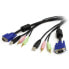 Фото #1 товара StarTech.com 6 ft 4-in-1 USB VGA KVM Switch Cable with Audio and Microphone - Black - 500 g - 22 mm - 251 mm - 326 mm - 475 g