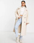 Фото #8 товара ASOS DESIGN Petite smart double breasted boucle wool mix coat in cream