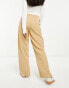 Фото #2 товара Miss Selfridge tailored wide leg trouser in stone