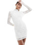 Фото #7 товара ASOS DESIGN lace overlay body mini dress in white