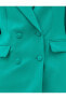 Kruvaze Düğmeli Blazer Ceket Kapaklı Cep Detaylı