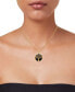 Фото #2 товара Onyx Tree & Flower Reversible 18" Pendant Necklace in 14k Gold-Plated Sterling Silver