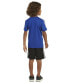 ფოტო #2 პროდუქტის Toddler & Little Boys 2-Pc. 3-Stripe Logo Graphic T-Shirt & Mesh Shorts Set
