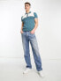 Фото #7 товара Farah Cleo colour block short sleeve polo in indigo green and white