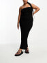 Фото #4 товара ASOS DESIGN Curve rib bandeau maxi beach dress in black