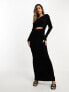 Фото #1 товара SNDYS fine knit maxi jumper dress in black