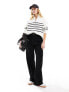 Фото #3 товара Bershka 1/4 zip sweatshirt in black & white stripe