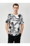 Фото #3 товара Футболка Koton Abstract Print Bike Neck Short Sleeve