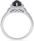 Фото #3 товара Diamond Oval Black Halo Engagement Ring (1 ct. t.w.) in 14k White Gold