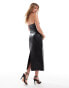 Фото #3 товара Forever New bandeau leather look midi dress in black