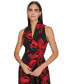 Фото #4 товара Petite Printed V-Neck Sleeveless Dress