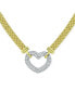 ფოტო #5 პროდუქტის Cubic Zirconia Heart 18" Pendant Necklace in Sterling Silver & 18k Gold-Plate