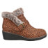 Фото #1 товара Corkys Chilly Leopard Wedge Booties Womens Size 6 B Casual Boots 80-9968-SMLP