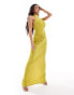 Flounce London high neck maxi dress in lime