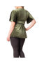 ფოტო #4 პროდუქტის Plus Size Park Avenue Velvet Peplum Top