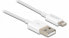 Фото #1 товара Delock USB data and power cable for iPhone™ - iPad™ - iPod™ white 1 m - 1 m - USB A - USB 2.0 - White