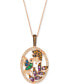 Фото #1 товара Le Vian multi-Gemstone (1/2 ct. t.w.) & Diamond (1/2 ct. t.w.) Hummingbird Adjustable 20" Pendant Necklace in 14k Gold