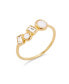 Фото #1 товара Baguette Crystals and Mother of Imitation Pearl Inlay Micah Extra Thin Ring