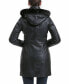 ფოტო #3 პროდუქტის Petite Women Greta Leather Parka Coat