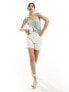 JDY broderie knit vest in mint M - фото #5