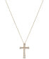 ფოტო #1 პროდუქტის Diamond Cross Pendant Necklace (1 ct. t.w.) in 14k Gold, 16" + 2" extender