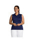 Фото #1 товара Plus Size Sleeveless Supima Cotton Polo Shirt