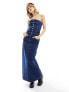 Фото #5 товара Reclaimed Vintage denim bandeau maxi dress in blue wash