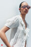 Фото #5 товара Блуза в романтическом стиле из смесового льна — zw collection ZARA