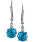 ფოტო #6 პროდუქტის Blue Topaz (3-1/3 ct. t.w.) & Diamond Accent Drop Earrings in 14k Rose Gold (Also Available in Citrine & Amethyst)