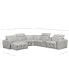 Фото #6 товара CLOSEOUT! Haigan 6-Pc. Leather Chaise Sectional Sofa with 1 Power Recliner, Created for Macy's