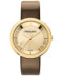 Salvatore Women's Swiss Brown Patent Leather Strap Watch 35mm