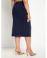 Фото #2 товара Юбка для женщин ELOQUII плюс размер с завязкой в поясе на миди - 18/20, Вечерний синий
