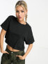 Noisy May cropped t-shirt in black