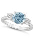Women's Sky Blue Topaz (2-2/5 ct.t.w.) and White Topaz (2/3 ct.t.w.) 3-Stone Ring in Sterling Silver