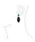 Фото #3 товара Unique Geometric Linear Malachite Black Onyx Rhombus Shape Square Natural Multi-Gemstone Party Dangling Earrings for Women in 14K Yellow Gold Plated