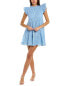 Фото #1 товара Sail To Sable Ruffle Neck Mini Dress Women's Blue Xl